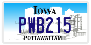 PWB215  license plate in IA