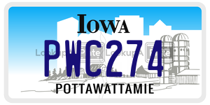 PWC274  license plate in IA