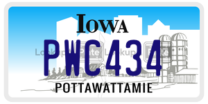 PWC434  license plate in IA