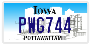 PWG744  license plate in IA