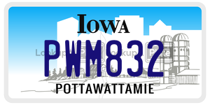 PWM832  license plate in IA