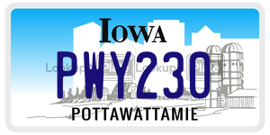 PWY230  license plate in IA