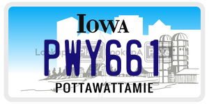 PWY661  license plate in IA