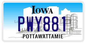 PWY881  license plate in IA