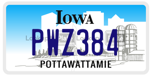 PWZ384  license plate in IA