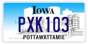 PXK103  license plate in IA