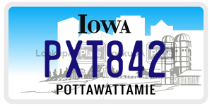 PXT842  license plate in IA