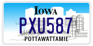 PXU587  license plate in IA