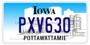 PXV630  license plate in IA