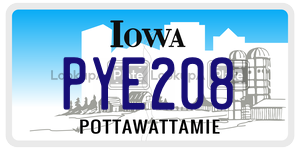 PYE208  license plate in IA