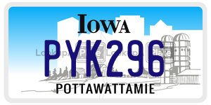 PYK296  license plate in IA