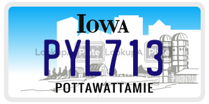 PYL713  license plate in IA