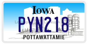 PYN218  license plate in IA