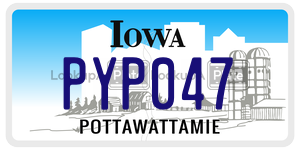 PYP047  license plate in IA