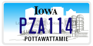 PZA114  license plate in IA