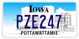 PZE247  license plate in IA