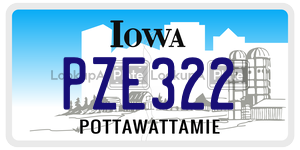 PZE322  license plate in IA