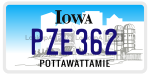 PZE362  license plate in IA