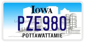 PZE980  license plate in IA