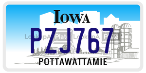 PZJ767  license plate in IA
