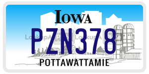 PZN378  license plate in IA