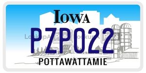 PZP022  license plate in IA