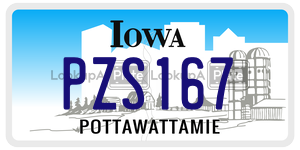 PZS167  license plate in IA