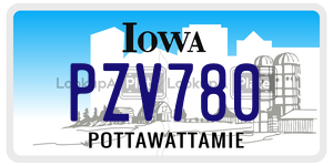 PZV780  license plate in IA