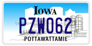 PZW062  license plate in IA