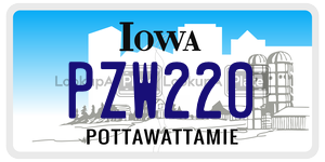 PZW220  license plate in IA