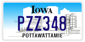 PZZ348  license plate in IA