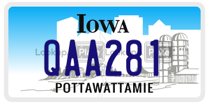 QAA281  license plate in IA