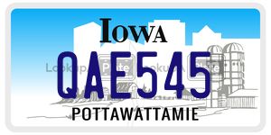 QAE545  license plate in IA