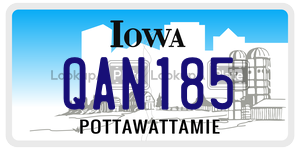QAN185  license plate in IA