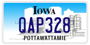 QAP328  license plate in IA