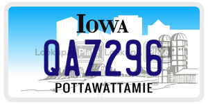 QAZ296  license plate in IA
