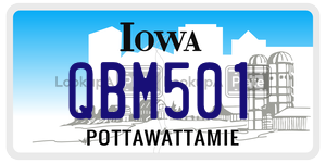 QBM501  license plate in IA
