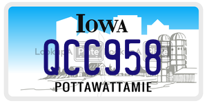 QCC958  license plate in IA