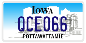 QCE066  license plate in IA