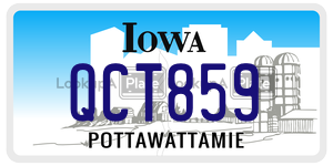 QCT859  license plate in IA