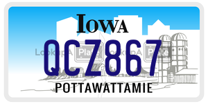 QCZ867  license plate in IA