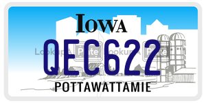 QEC622  license plate in IA