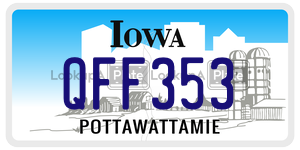 QFF353  license plate in IA