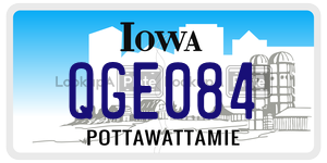 QGE084  license plate in IA