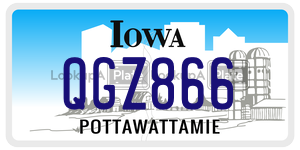 QGZ866  license plate in IA