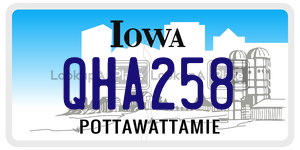 QHA258  license plate in IA
