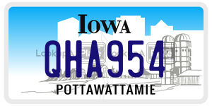 QHA954  license plate in IA