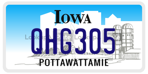 QHG305  license plate in IA