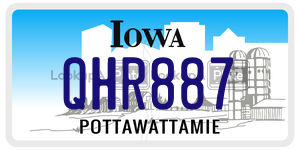 QHR887  license plate in IA