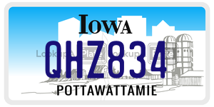 QHZ834  license plate in IA